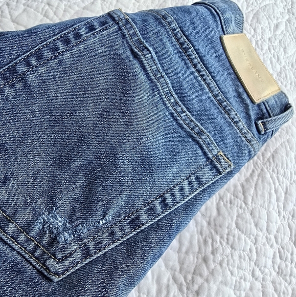 Everlane The Way High Jean Organic Cotton Straight Leg Raw Hem - Distressed 24R - Picture 14 of 16